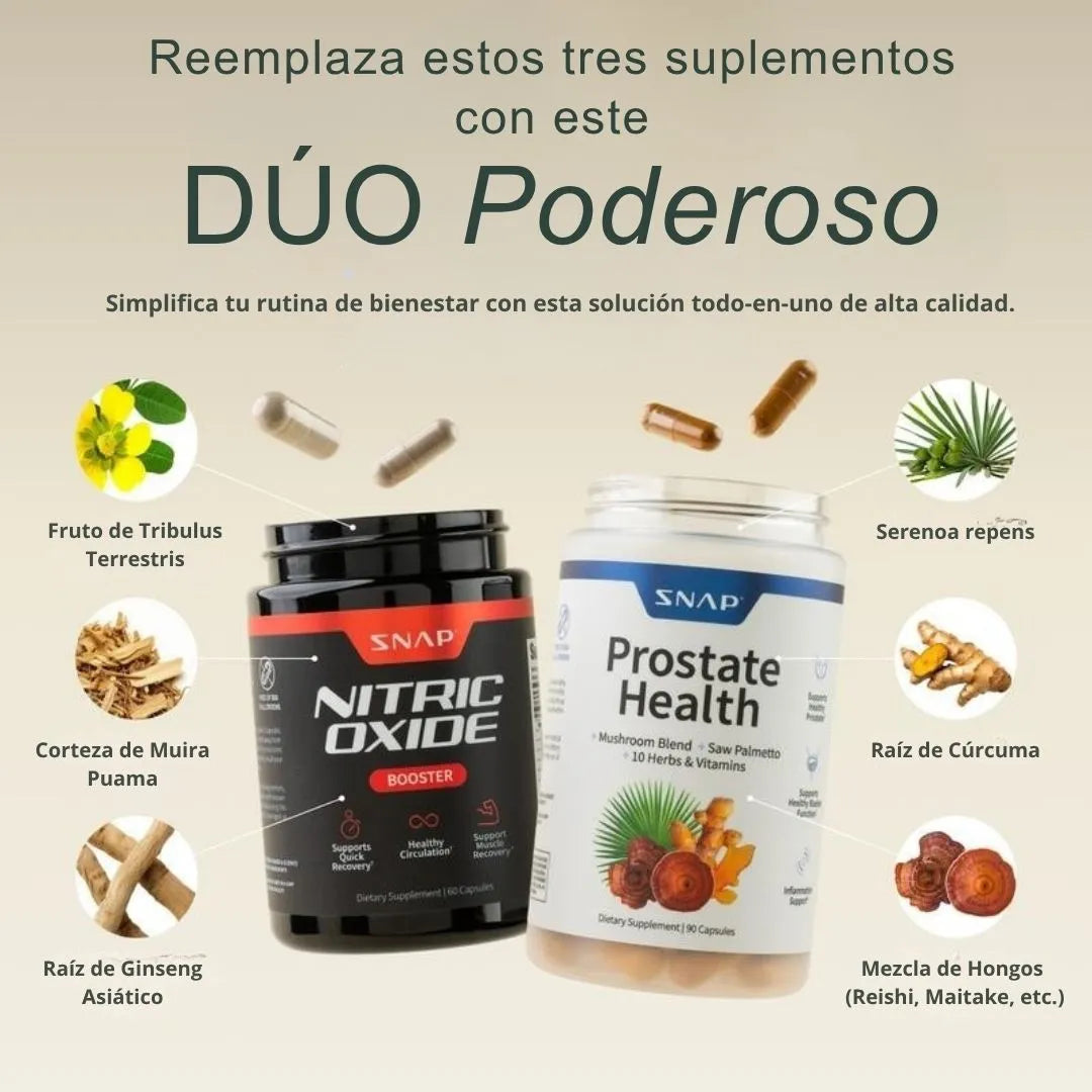 Fórmula Doble: Optimizador de óxido nítrico+Salud prostática
