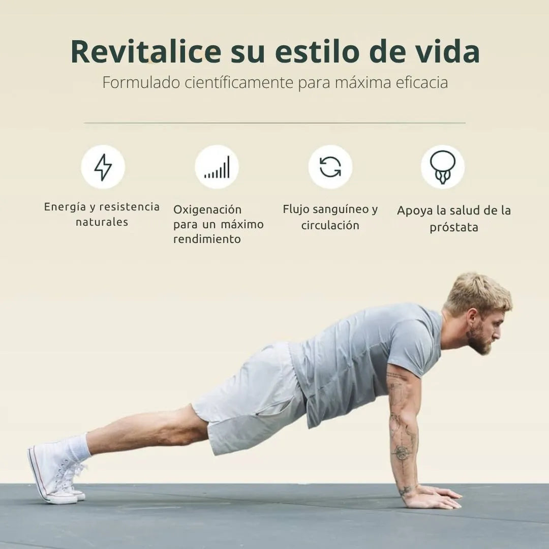 Fórmula Doble: Optimizador de óxido nítrico+Salud prostática
